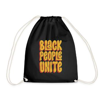 Black people unite - Turnbeutel - Schwarz - Vorne