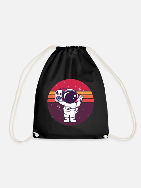 Lustiger Astronaut Musik Geschenk - Turnbeutel - Schwarz