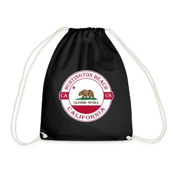 Huntington Beach California Flag USA Souvenir - Sac de sport léger - noir - Devant