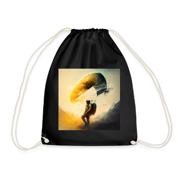 kreativer und cooler Paraglider, Sport der Lüfte - Turnbeutel - Schwarz - Vorne