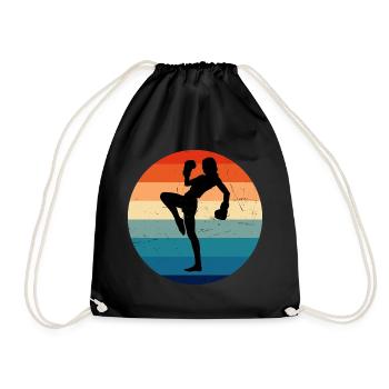 Women's Kickboxing Kickboxing Kickboxer Boxing - Drawstring Bag - black - Front