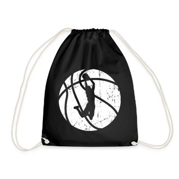 Basketballspieler - Turnbeutel - Schwarz - Vorne