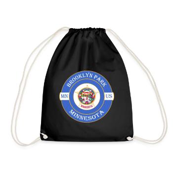 Brooklyn Park Minnesota Flag USA Souvenir Badge - Drawstring Bag - black - Front