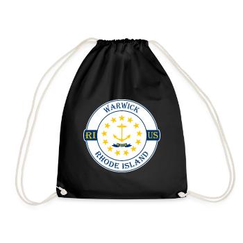 Warwick Rhode Island Flag USA Souvenir Badge - Sac de sport léger - noir - Devant