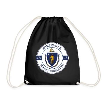 Somerville Massachusetts Flagge USA Souvenir Logo - Turnbeutel - Schwarz - Vorne