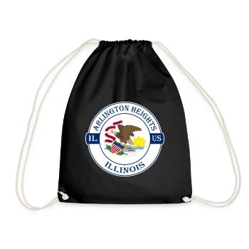 Arlington Heights Illinois Flagge USA Souvenir - Turnbeutel - Schwarz - Vorne