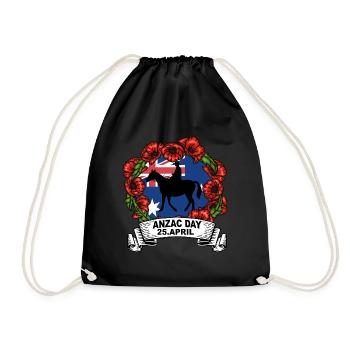 Anzac Day 25 April - Drawstring Bag - black - Front