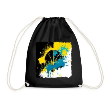 Basketball-Graffiti - Turnbeutel - Schwarz - Vorne