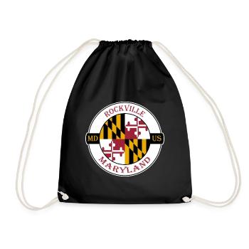 Rockville Maryland Flagge USA Reise Souvenir Abzeichen - Turnbeutel - Schwarz - Vorne