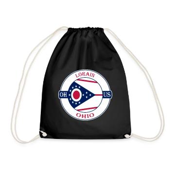 Lorain Ohio Flag USA Travel Souvenir Badge - Sac de sport léger - noir - Devant