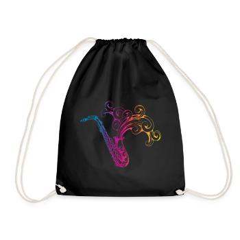 Saxophone Saxophonist Gift - Drawstring Bag - black - Front