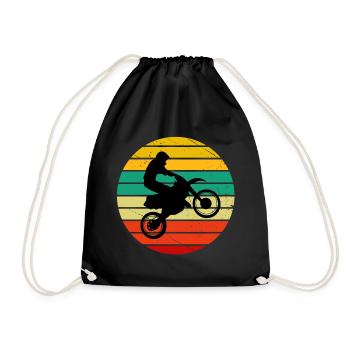 chopper, biker, motorcycle fan - Drawstring Bag - black - Front