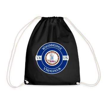 Woodbridge Virginia Flagge USA Reise Souvenir Abzeichen - Turnbeutel - Schwarz - Vorne