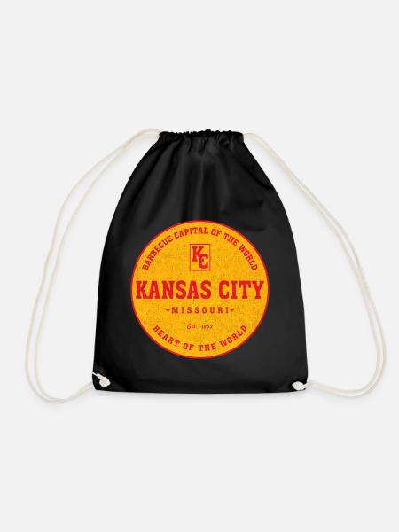Kansas City BBQ Emblem Kreis - Turnbeutel - Schwarz