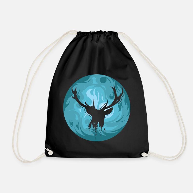 moon rendeer reindeer hirsch elch Symbol geschenk - Turnbeutel - Schwarz