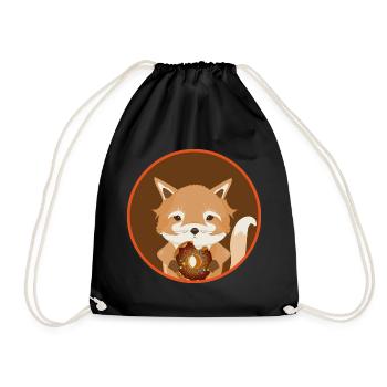 zauberhafter kleiner Fuchs mit leckeren Donut - Turnbeutel - Schwarz - Vorne