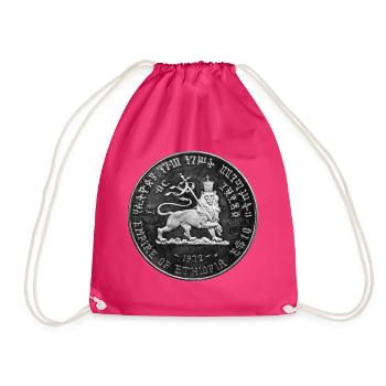 Lion of Judah Jah Rastafari Rasta Roots - Drawstring Bag - fuchsia - Front