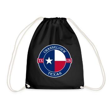 Channelview Texas Flagge USA Reise Souvenir Abzeichen - Turnbeutel - Schwarz - Vorne