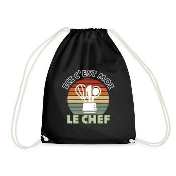 ici c'est moi le Chef cuisinier - Sac de sport léger - noir - Devant