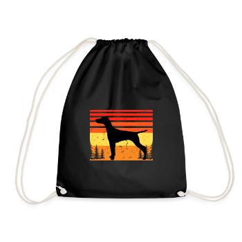 Vizsla Dog Lover Silhouette Vintage Sunset - Sac de sport léger - noir - Devant