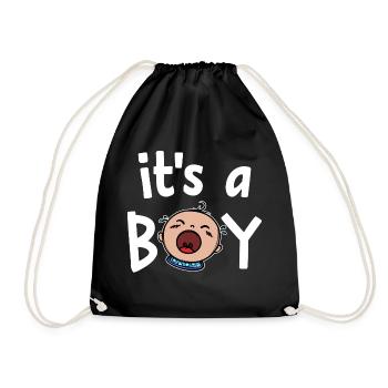 Déclaration de bonheur familial du bébé enceinte né - Sac de sport léger - noir - Devant
