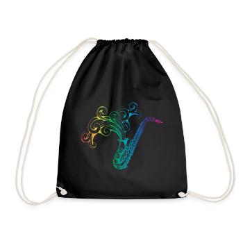 Saxophone Saxophonist Gift - Drawstring Bag - black - Front