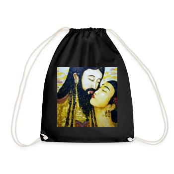 Guanyin and Jesus in "The Kiss" I - Turnbeutel - Schwarz - Vorne