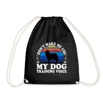 Collie Rough Dog Lover Silhouette Vintage Sonnenuntergang - Turnbeutel - Schwarz - Vorne