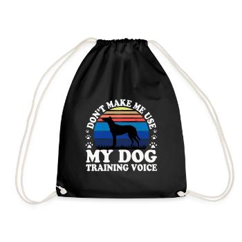 Collie Smooth Dog Lover Silhouette Vintage Sunset - Drawstring Bag - black - Front