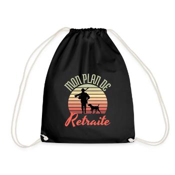mon plan de retraite la chasse - Sac de sport léger - noir - Devant