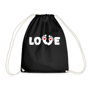 Grossesse Enceinte Coeur Baby Feet Famille - Sac de sport léger - noir - Devant