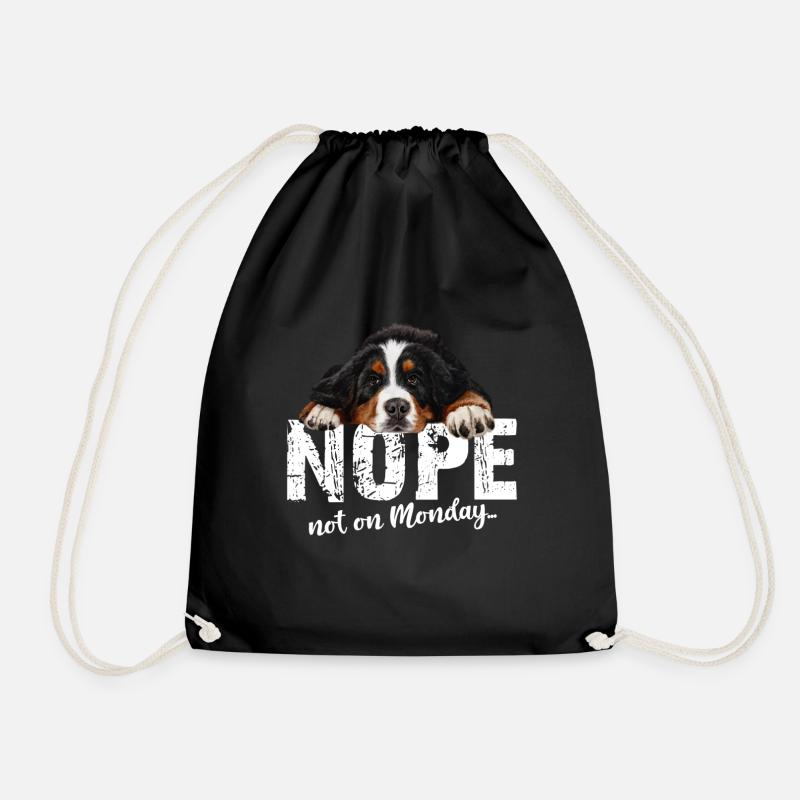 Bernese Mountain Dog - Drawstring Bag - black
