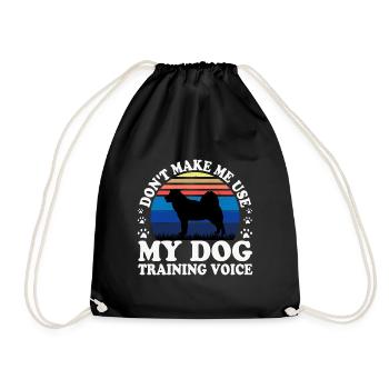Greenland Dog Lover Silhouette Vintage Sunset - Drawstring Bag - black - Front