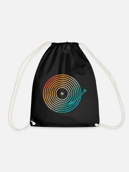 DJ Vinyl Geschenk - Turnbeutel - Schwarz