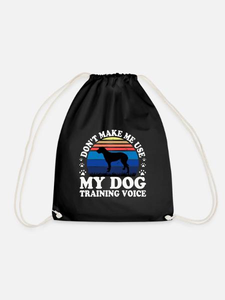 Irish Wolfhound Hund Liebe Silhouette Vintage Sonnenuntergang - Turnbeutel - Schwarz