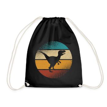 Velociraptor Dino Dinosaurs - Drawstring Bag - black - Front