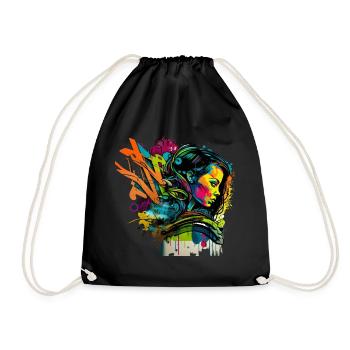 Urban art in graffiti style - Drawstring Bag - black - Front