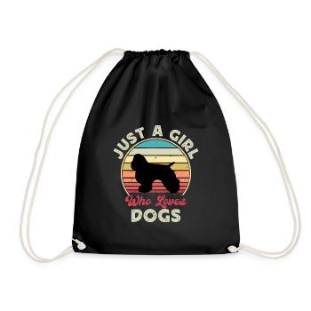 American Cocker Spaniel Dog Silhouette Retro Sun - Sac de sport léger - noir - Devant