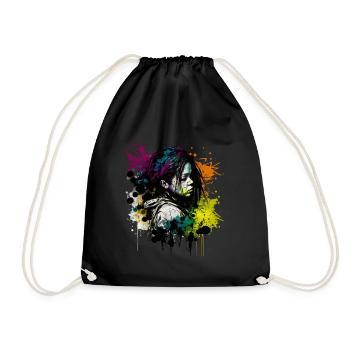 An image inspired by street art - Drawstring Bag - black - Front