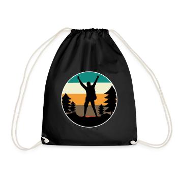 Randonneur au sommet de la montagne Randonnée alpinisme Escalade - Sac de sport léger - noir - Devant