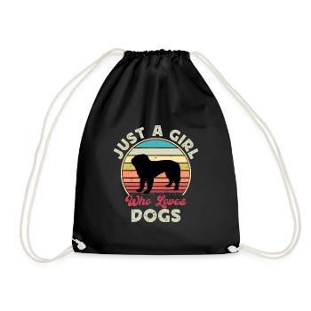 Bosnischer grobhaariger Hund Hund Silhouette Retro - Turnbeutel - Schwarz - Vorne