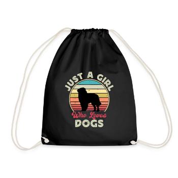 Carpathian Shepherd Dog Silhouette Retro Sunset - Drawstring Bag - black - Front