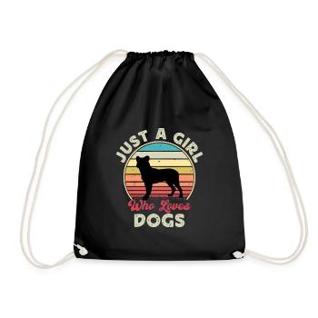 Cao Fila De Seo Miguel Dog Silhouette Retro Sunset - Sac de sport léger - noir - Devant