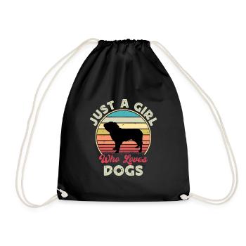 Dutch Smoushond Dog Love Silhouette Vintage Sunset - Drawstring Bag - black - Front