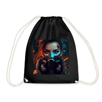 Femme de science-fiction avec masque - Sac de sport léger - noir - Devant