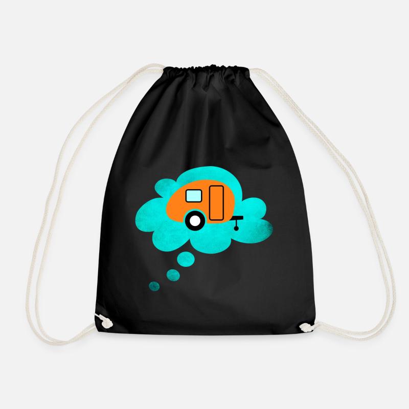 Caravan Wolke Denkblase Camping Retro Wohnwagen - Turnbeutel - Schwarz