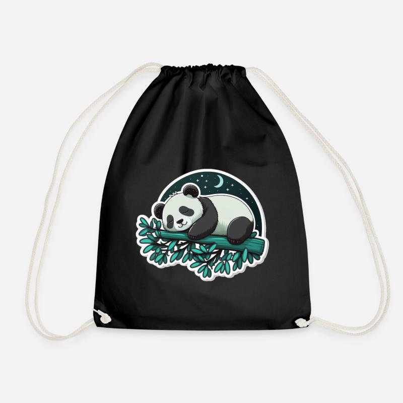 Sleeping Panda - Turnbeutel - Schwarz