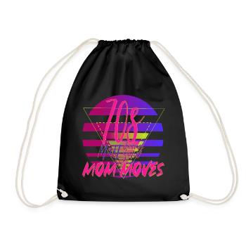 70s mom doing some mom moves - colorful & crazy - Drawstring Bag - black - Front