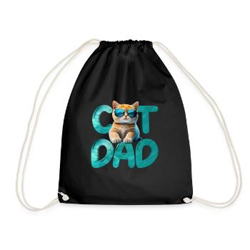Cat dad - Drawstring Bag - black - Front