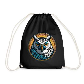 Wise Owl Wisdom - Drawstring Bag - black - Front